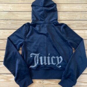 Juicy Couture Midnight Blue Hoodie with Sparkling Logo SIZE MEDIUM NO STRING